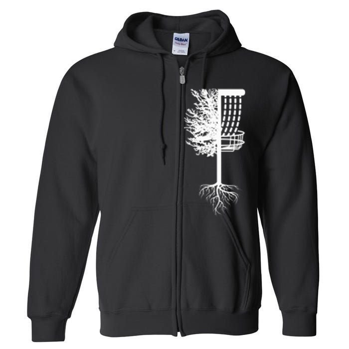 Retro Disc Golf Basket Tree Frisbee Golf Matching Full Zip Hoodie