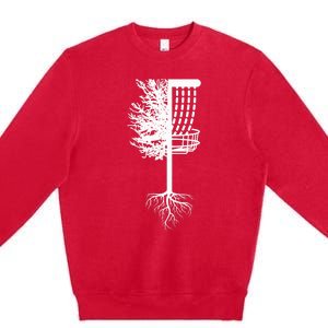 Retro Disc Golf Basket Tree Frisbee Golf Matching Premium Crewneck Sweatshirt