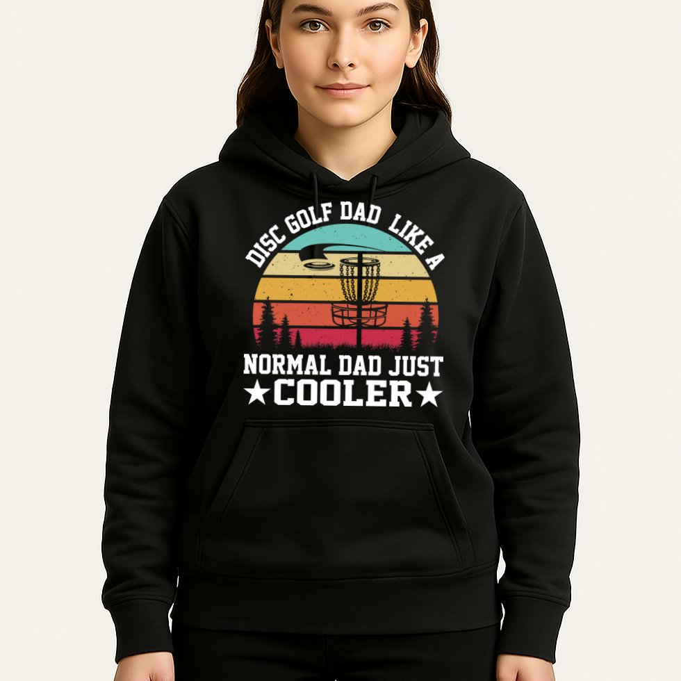 Retro Disc Golf Dad Like Normal Dad Just Cooler Frisbee Hoodie