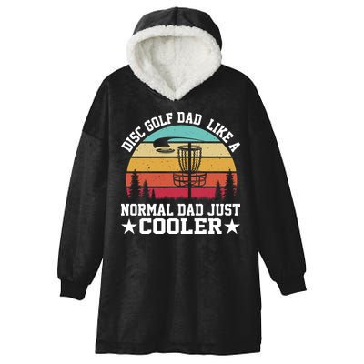 Retro Disc Golf Dad Like Normal Dad Just Cooler Frisbee Hooded Wearable Blanket