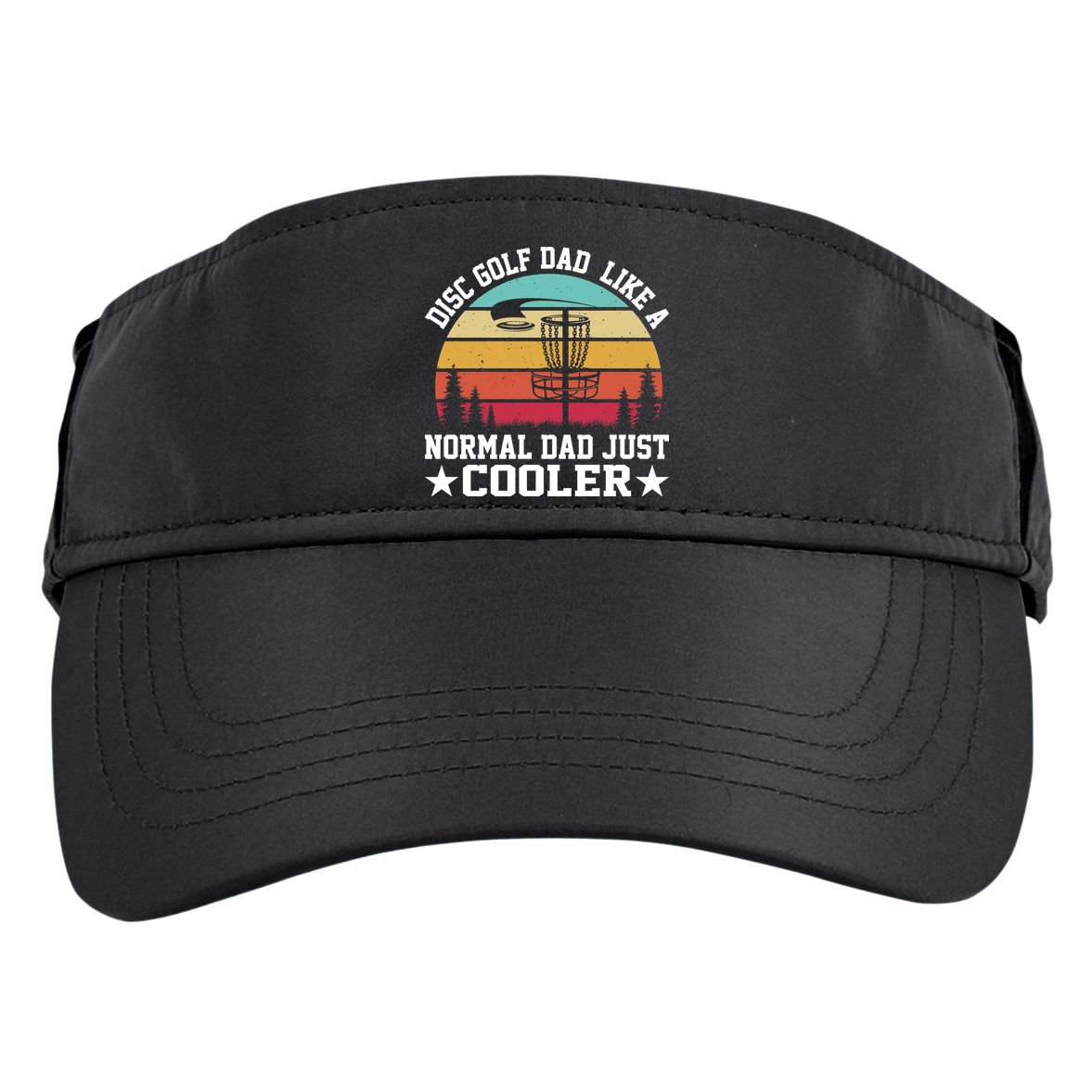 Retro Disc Golf Dad Like Normal Dad Just Cooler Frisbee Adult Drive Performance Visor