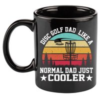 Retro Disc Golf Dad Like Normal Dad Just Cooler Frisbee 11oz C Handle Ceramic Mug