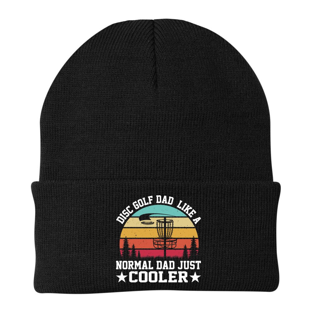 Retro Disc Golf Dad Like Normal Dad Just Cooler Frisbee Beanie
