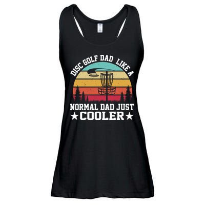 Retro Disc Golf Dad Like Normal Dad Just Cooler Frisbee Ladies Essential Flowy Tank