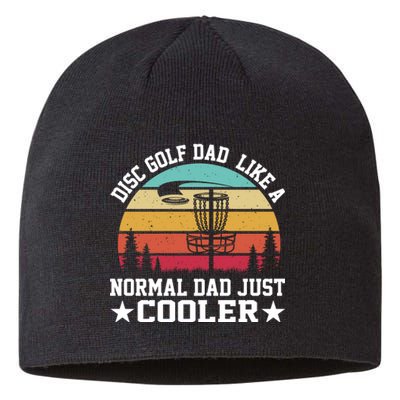 Retro Disc Golf Dad Like Normal Dad Just Cooler Frisbee Sustainable Beanie