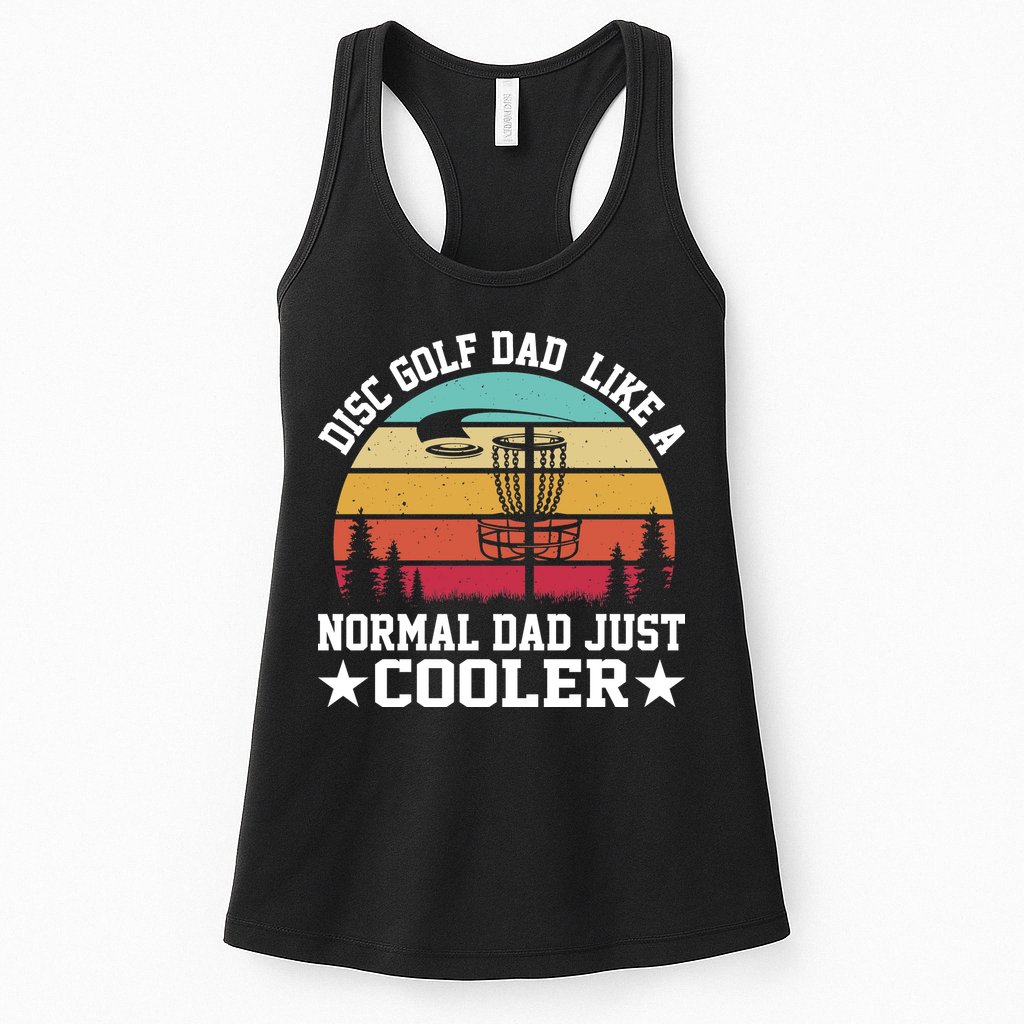 Retro Disc Golf Dad Like Normal Dad Just Cooler Frisbee Womens Tank Top