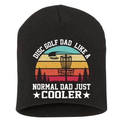 Retro Disc Golf Dad Like Normal Dad Just Cooler Frisbee Short Acrylic Beanie