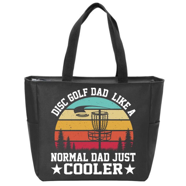 Retro Disc Golf Dad Like Normal Dad Just Cooler Frisbee Zip Tote Bag