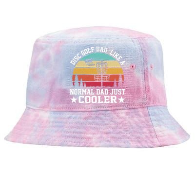 Retro Disc Golf Dad Like Normal Dad Just Cooler Frisbee Tie-Dyed Bucket Hat