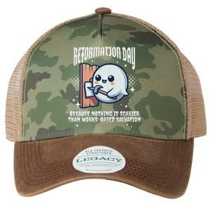 Reformation Day Ghost Halloween Spooky Season Baptist Legacy Tie Dye Trucker Hat