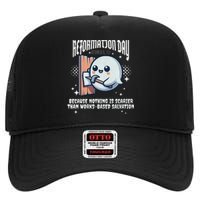 Reformation Day Ghost Halloween Spooky Season Baptist High Crown Mesh Back Trucker Hat