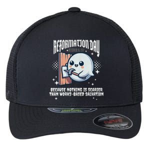 Reformation Day Ghost Halloween Spooky Season Baptist Flexfit Unipanel Trucker Cap