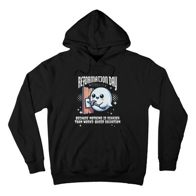 Reformation Day Ghost Halloween Spooky Season Baptist Hoodie