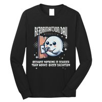 Reformation Day Ghost Halloween Spooky Season Baptist Long Sleeve Shirt