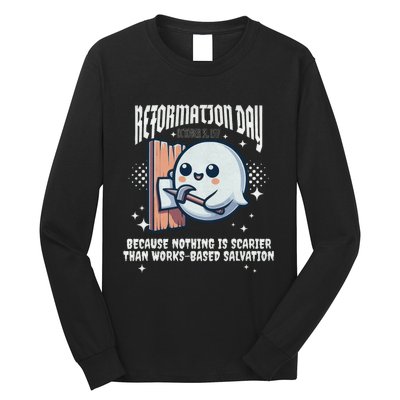 Reformation Day Ghost Halloween Spooky Season Baptist Long Sleeve Shirt