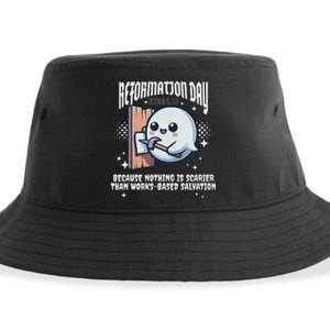 Reformation Day Ghost Halloween Spooky Season Baptist Sustainable Bucket Hat