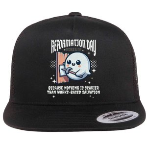 Reformation Day Ghost Halloween Spooky Season Baptist Flat Bill Trucker Hat