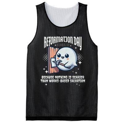 Reformation Day Ghost Halloween Spooky Season Baptist Mesh Reversible Basketball Jersey Tank