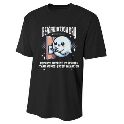 Reformation Day Ghost Halloween Spooky Season Baptist Performance Sprint T-Shirt