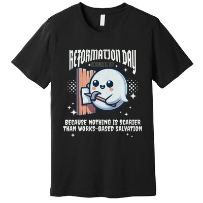 Reformation Day Ghost Halloween Spooky Season Baptist Premium T-Shirt