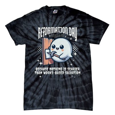 Reformation Day Ghost Halloween Spooky Season Baptist Tie-Dye T-Shirt