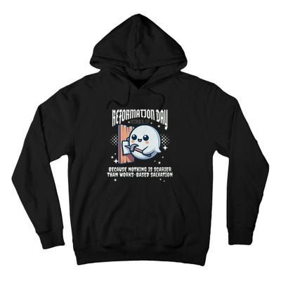 Reformation Day Ghost Halloween Spooky Season Baptist Tall Hoodie