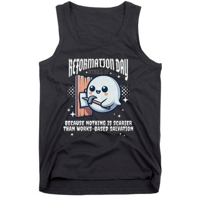 Reformation Day Ghost Halloween Spooky Season Baptist Tank Top