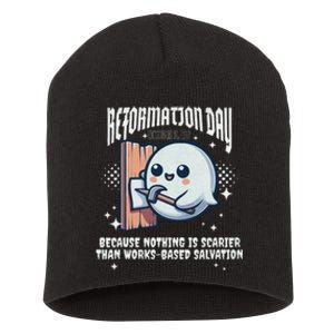 Reformation Day Ghost Halloween Spooky Season Baptist Short Acrylic Beanie