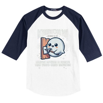 Reformation Day Ghost Halloween Spooky Season Baptist Baseball Sleeve Shirt