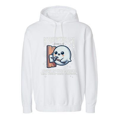 Reformation Day Ghost Halloween Spooky Season Baptist Garment-Dyed Fleece Hoodie