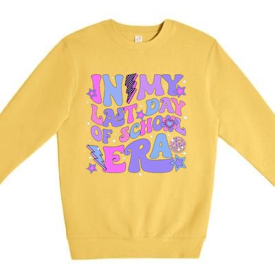 Retro Disco Groovy Hello Summer In My Last Day Of School Era Premium Crewneck Sweatshirt