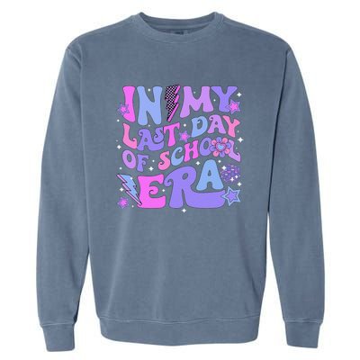 Retro Disco Groovy Hello Summer In My Last Day Of School Era Garment-Dyed Sweatshirt