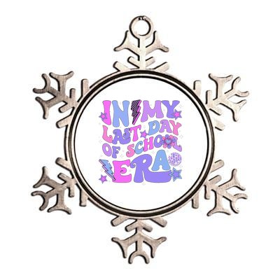 Retro Disco Groovy Hello Summer In My Last Day Of School Era Metallic Star Ornament