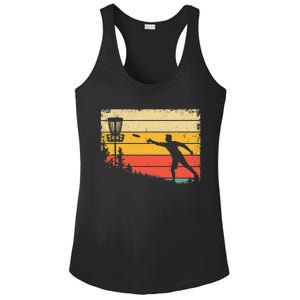 Retro Disc Golf Funny Hit Trees and Curse Disc Golf Ladies PosiCharge Competitor Racerback Tank