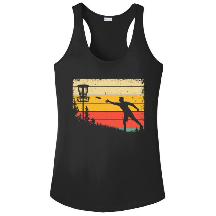 Retro Disc Golf Funny Hit Trees and Curse Disc Golf Ladies PosiCharge Competitor Racerback Tank