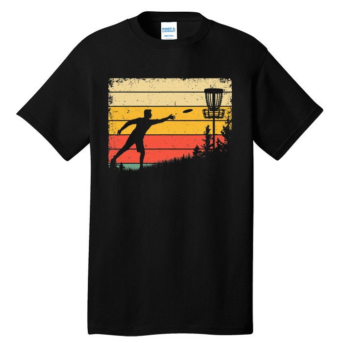 Retro Disc Golf Funny Hit Trees and Curse Disc Golf Tall T-Shirt