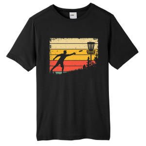 Retro Disc Golf Funny Hit Trees and Curse Disc Golf Tall Fusion ChromaSoft Performance T-Shirt