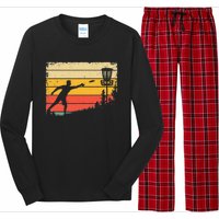 Retro Disc Golf Funny Hit Trees and Curse Disc Golf Long Sleeve Pajama Set