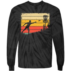 Retro Disc Golf Funny Hit Trees and Curse Disc Golf Tie-Dye Long Sleeve Shirt