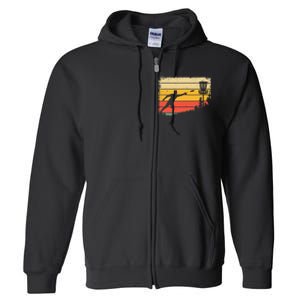 Retro Disc Golf Funny Hit Trees and Curse Disc Golf Full Zip Hoodie