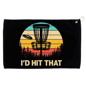 Retro Disc Golf Funny Hit Trees and Curse Disc Golf Grommeted Golf Towel