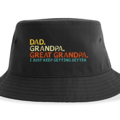 Retro Dad Grandpa Great Grandpa Fathers Day Funny Sustainable Bucket Hat