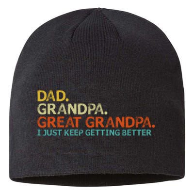 Retro Dad Grandpa Great Grandpa Fathers Day Funny Sustainable Beanie