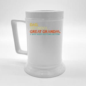 Retro Dad Grandpa Great Grandpa Fathers Day Funny Beer Stein