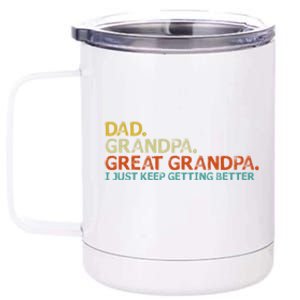 Retro Dad Grandpa Great Grandpa Fathers Day Funny 12 oz Stainless Steel Tumbler Cup