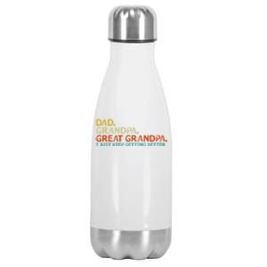 Retro Dad Grandpa Great Grandpa Fathers Day Funny Stainless Steel Insulated Water Bottle