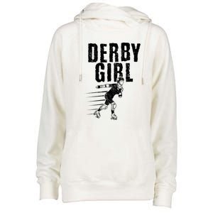 Roller Derby Girl Funny For Girl Who Dont Play Nice Womens Funnel Neck Pullover Hood