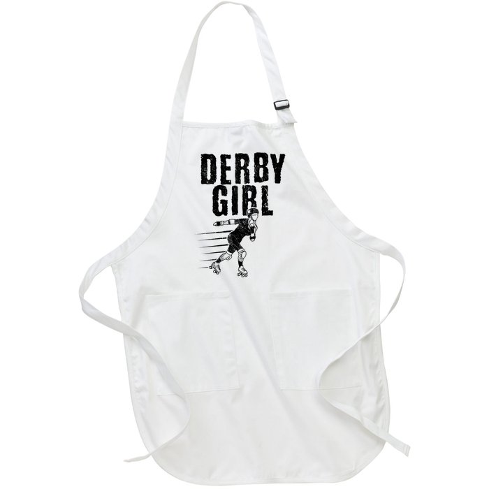 Roller Derby Girl Funny For Girl Who Dont Play Nice Full-Length Apron With Pockets