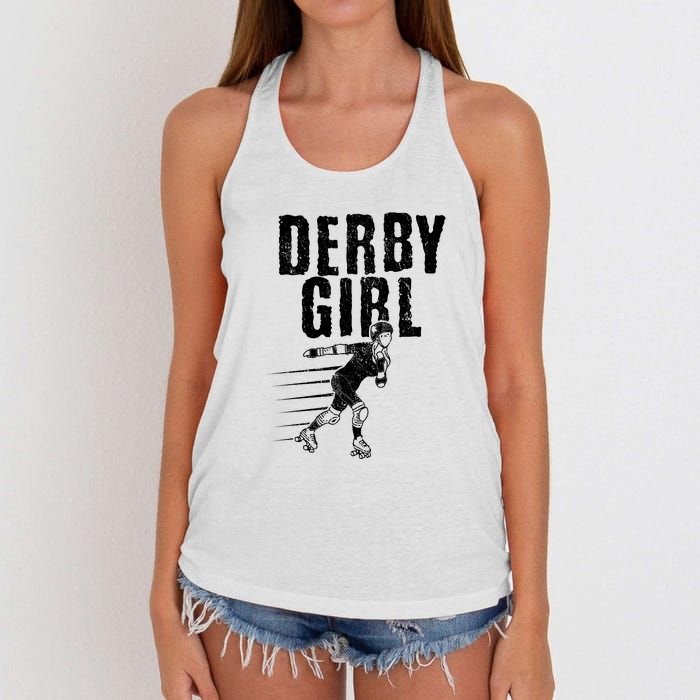 Roller Derby Girl Funny For Girl Who Dont Play Nice Women's Knotted Racerback Tank