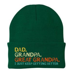 Retro Dad Grandpa Great Grandpa Fathers Day Funny Knit Cap Winter Beanie